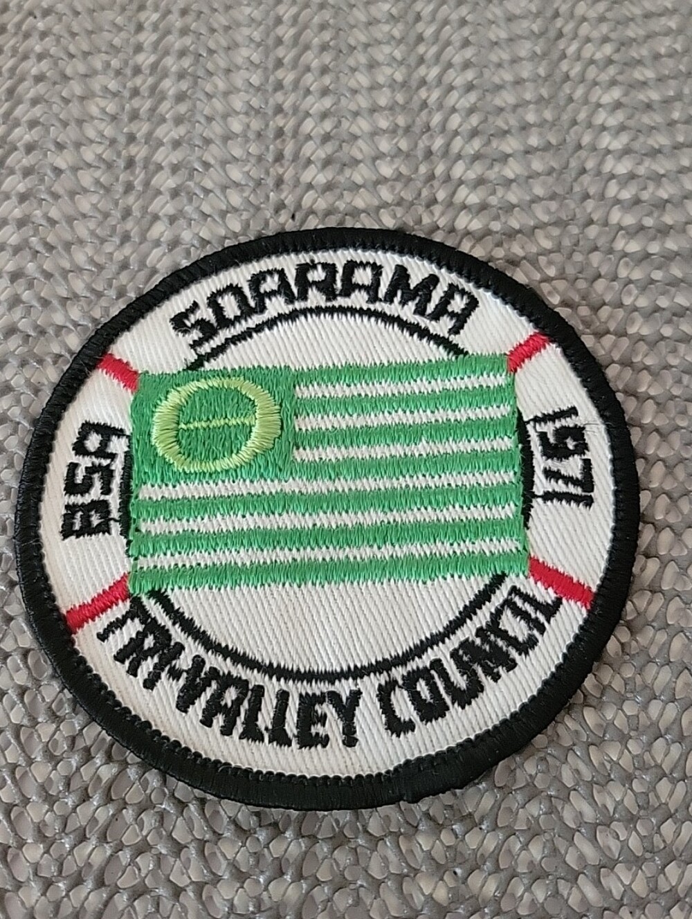 1971 Soarama Tri-Valley Council BSA Embroidered Advertising Sew On Round Patch
